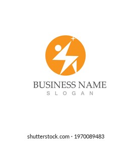 flash thunderbolt logo template design