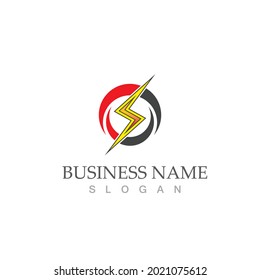 flash thunderbolt logo template design