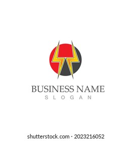 flash thunderbolt logo template design