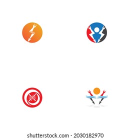 flash thunderbolt logo template design
