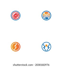 flash thunderbolt logo template design