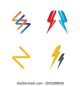 flash thunderbolt logo template design
