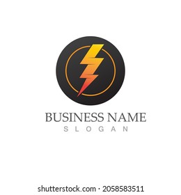 flash thunderbolt logo template design