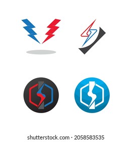 flash thunderbolt logo template design