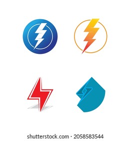 flash thunderbolt logo template design