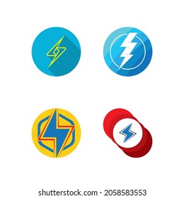 flash thunderbolt logo template design