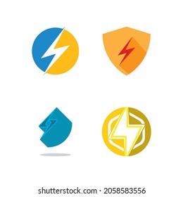flash thunderbolt logo template design