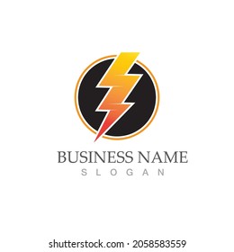 flash thunderbolt logo template design