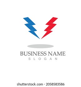 flash thunderbolt logo template design