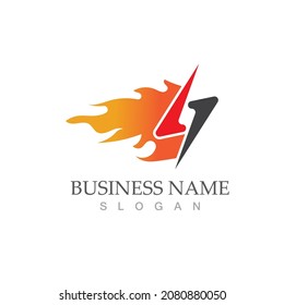 flash thunderbolt logo template design