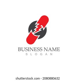 flash thunderbolt logo template design