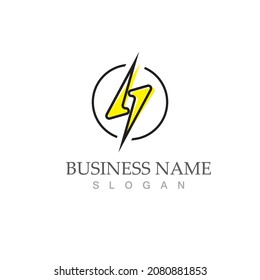 flash thunderbolt logo template design