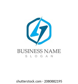 flash thunderbolt logo template design