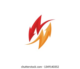 flash thunderbolt Logo Template vector icon illustration design