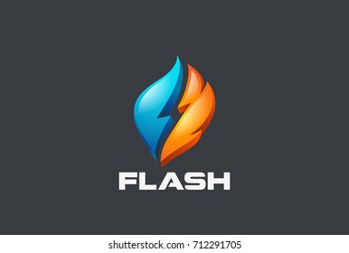 Flash thunderbolt Power Logo design vector template.
Alternative renewable electric Energy Logotype concept icon.
