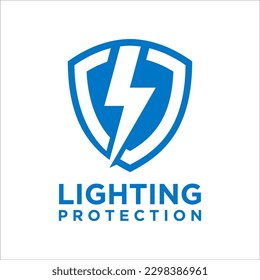 Vector de diseño del logotipo de energía de protección contra el perno relámpago