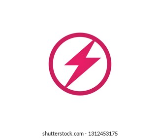 Flash thunderbolt Template vector icon illustration 
