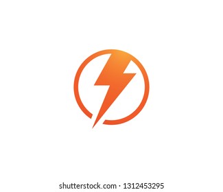 Flash thunderbolt Template vector icon illustration 
