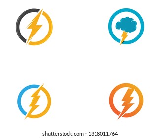 Flash thunderbolt Template vector icon illustration design