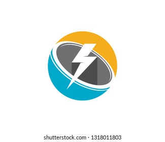 Flash thunderbolt Template vector icon illustration design