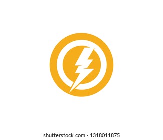 Flash thunderbolt Template vector icon illustration design