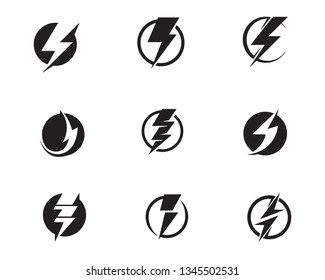 Flash thunderbolt Template vector icon illustration