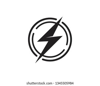 Flash thunderbolt Template vector icon illustration