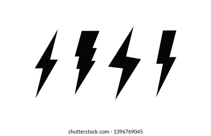 Flash thunderbolt vector icon set. Lightning thunder symbol collection.