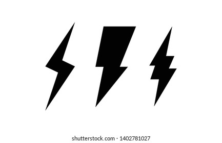 Flash thunderbolt vector icon set. Lightning thunder symbol collection.