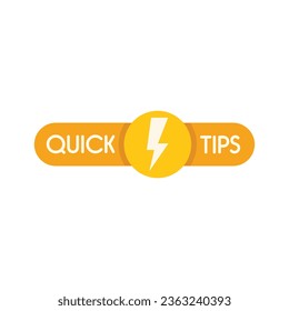 Flash tip icon flat vector. Quick trick. Info useful isolated