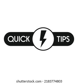 Flash tip icon simple vector. Quick trick. Info useful