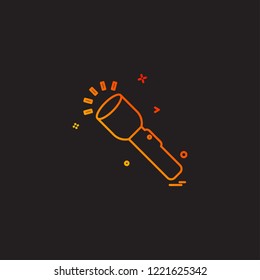 flash torch light icon vector design