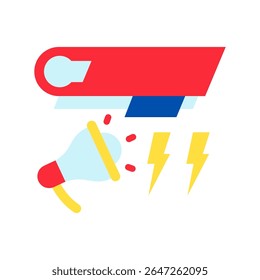 Flash Update mini illustration flat color icon, use for journalist, broadcasting, news and media UI, UX kit, app and web development, digital or print.