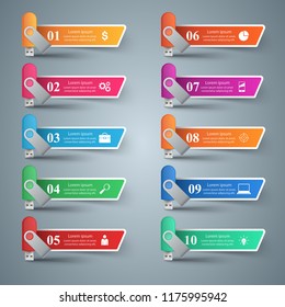 Flash usb - business infographic. Vector eps 10