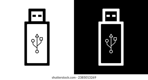 Icono de vector de la unidad USB Flash. Lash disk para memoria de almacenamiento.