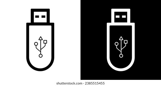 Icono de vector de la unidad USB Flash. Lash disk para memoria de almacenamiento.