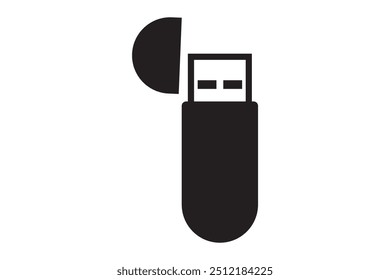 Icono de Vector de unidad USB flash. Conjunto de disco flash para la memoria de almacenamiento.