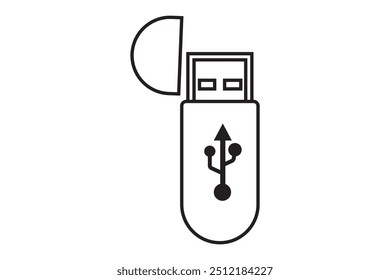 Icono de Vector de unidad USB flash. Conjunto de disco flash para la memoria de almacenamiento.