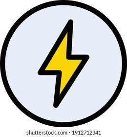 icono de línea de color de vector de flash