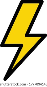 flash vector flat color icon 