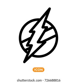 Flash Vector Icon. Superhero Symbol