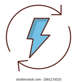 flash Vector illustration on a transparent background. Premium quality symbols.Vector line flat color icon for concept and graphic design.