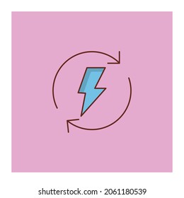 ilustración del vector flash en un fondo transparente. Símbolos de calidad superior.Icono de color plano de línea vectorial para el concepto y el diseño gráfico.