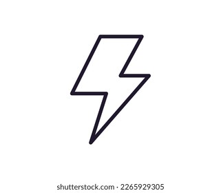 Flash vector line icon. Premium quality logo for web sites, design, online shops, companies, books, advertisements. Black outline pictogram isolated on white background 
