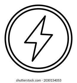 Icono De Esquema Del Vector De Flash Aislado En Fondo Blanco
