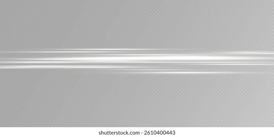 
Flash of white light. Horizontal lines of light. Rays, laser.