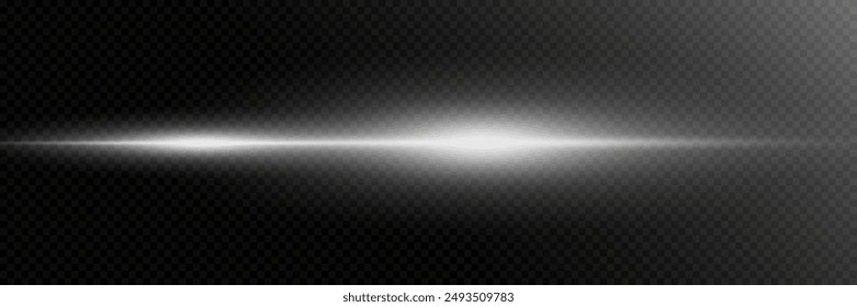 Flash of white line. Horizontal glare of light.