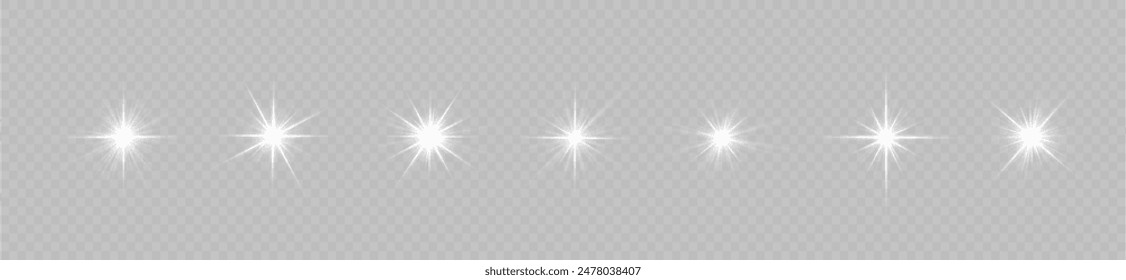 Flash white sun, star flashed with sparkles.