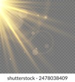Flash yellow sun, star flashed with sparkles.	