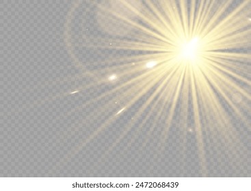 Flash yellow sun, star flashed with sparkles.	